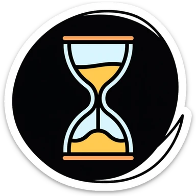 minimalist hourglass icon with simple clean lines, very minimal design sticker