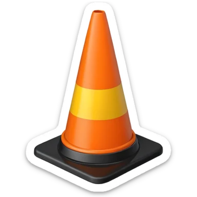 Warning Cone black sticker