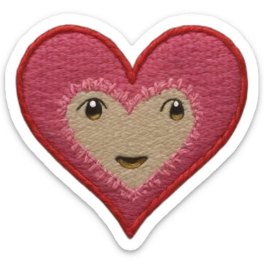 Embroidery of heart sticker