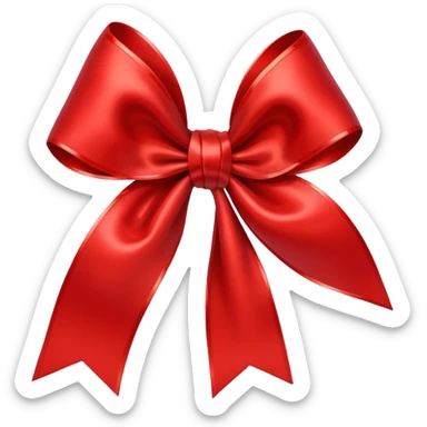 Red christmas bow sticker