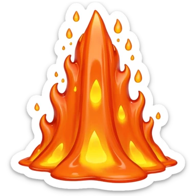 create an emoji of a little lava flow, no face just the lava, no volcano, something like a stain sticker