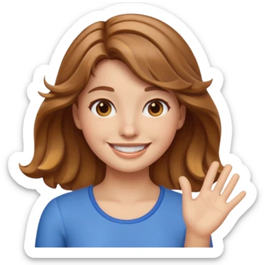 emoji girl wave light brown hair sticker