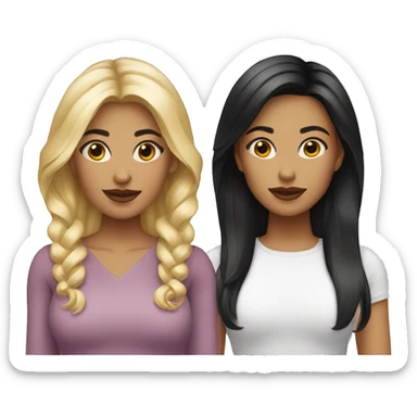 two-women-with-black-and-blond-midi lenght hair full mody sticker