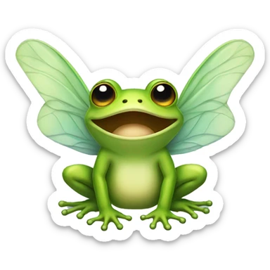 a fairy frog with wings sticker