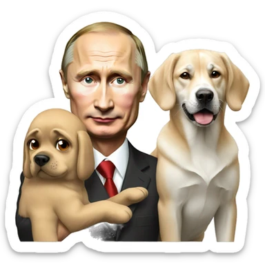 Vladimir putin with dog sticker