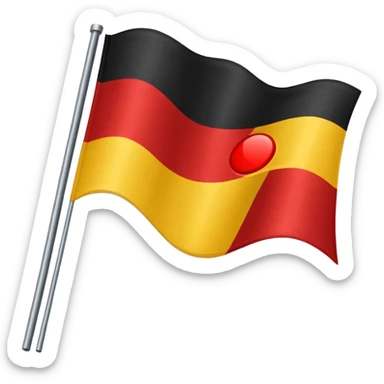 A wawy black and a red rectangle and a yellow circle flag sticker