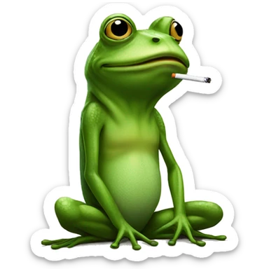 Frog smoking a cigarette  sticker
