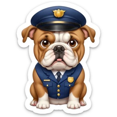 english bulldog with a postman sticker