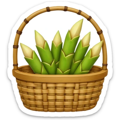 bamboo basket, bamboo shoots sticker