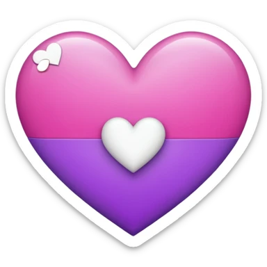Purple pink and white hearts   sticker