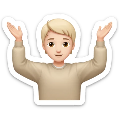 Person with open arms in a trusting pose sticker