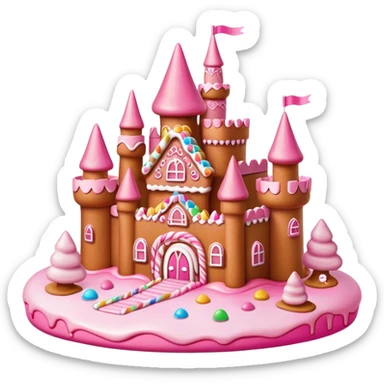 candy land pink melted castle sticker