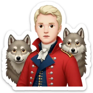 Loyalist Patrick Ferguson at the Revolutionary war Battle of Kings Mountain, with Wolves around him. sticker