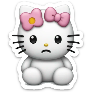 Hello kitty being sad sticker