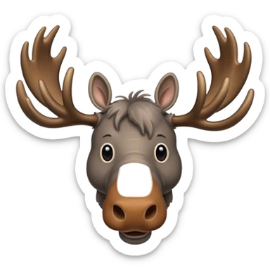 Create a slack emoji of a very old moose sticker