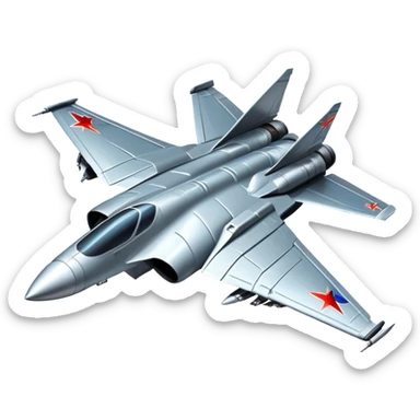 Advanced Russian fighter spacecraft with flag markings on wings sticker