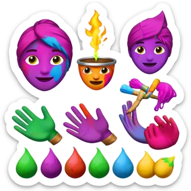 emoji holi festival for slack sticker