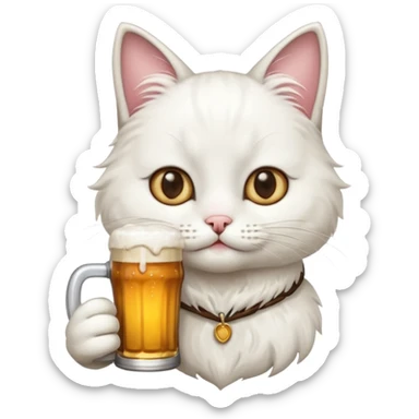 Cat White drink beer sticker