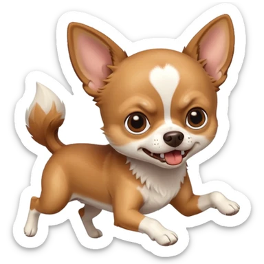 very angry chihuahua running sticker