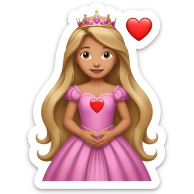 Corazón animal princesa sticker