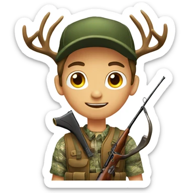 boy deer hunting  sticker