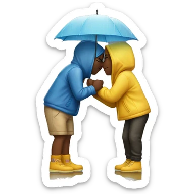 me and my bestfriend kissing in the rain  sticker