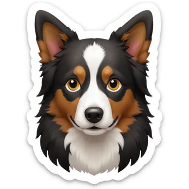 Colorful Border collie Dog, Border collie Portrait, Dog Sticker Clip art sticker