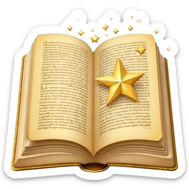open book with sparkl sticker