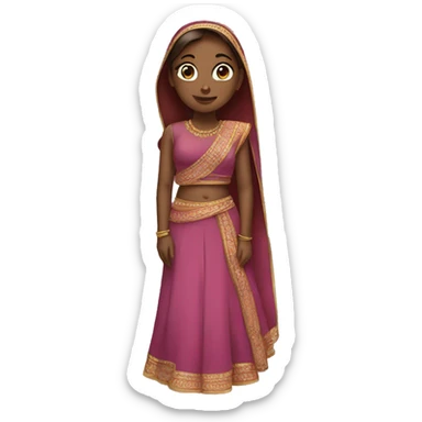 Girl wearing a lengha sticker