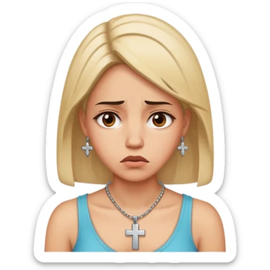 Cara frustrada con una equis  sticker