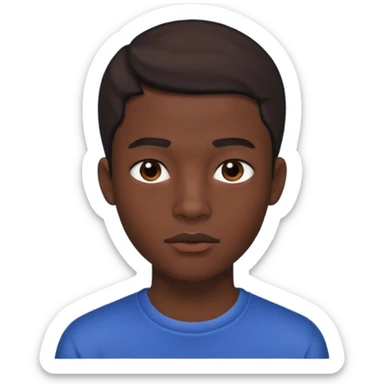 Une homme de 17 ans il a la peau noir foncé , des lèvres pulpeuses et un regard nonchalant sticker