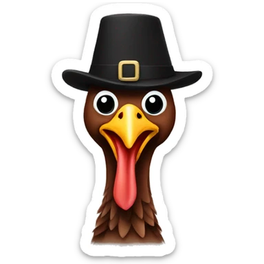 Turkey black wearing a turkey hat sticker
