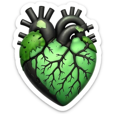 A heart Rotten sticker
