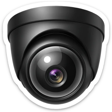 Dome cctv camera in black  sticker