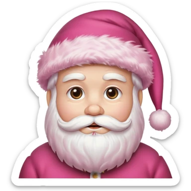 santa with pink fluffy hat sticker