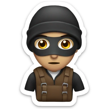 A robber with a duffle bag sticker