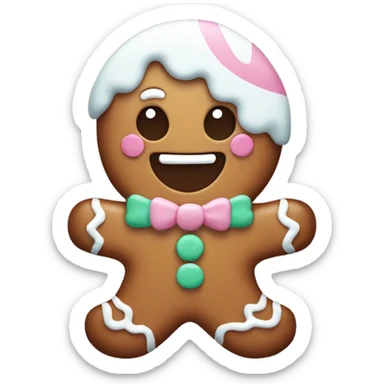 Pastel gingerbread man sticker