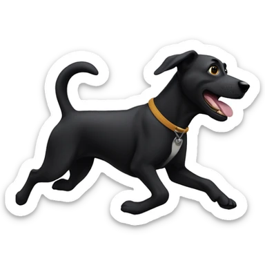 perro faraon negro corriendo a una lieb sticker