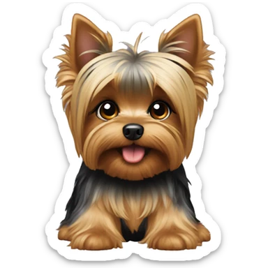 yorkie begging for yummy sticker