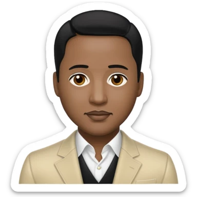 Johnny Gill with black hair sticker