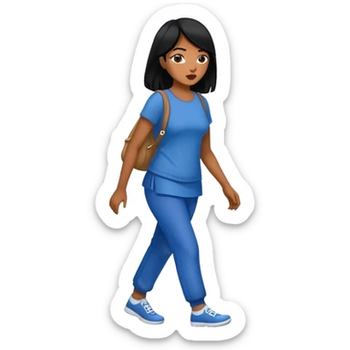 Women with black hair crip walking  sticker