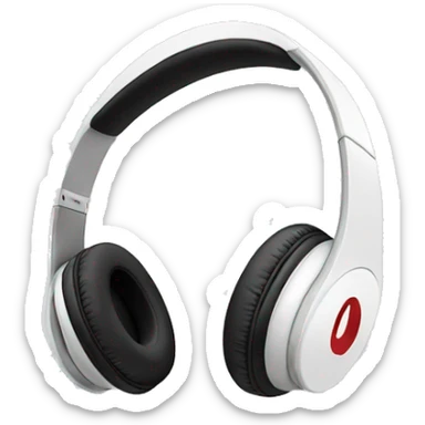 White colored beats headphones sticker