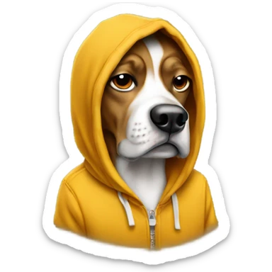 Rapping dog with hoodie sticker