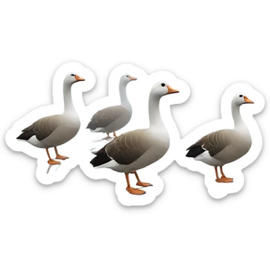 the geese in the fog sticker