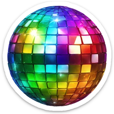 Rainbow disco ball sticker