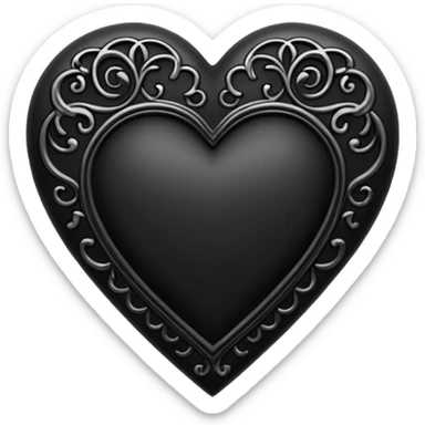 black heart with gothic patterns sticker