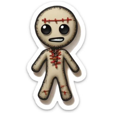 Voodoo doll with pins sticker