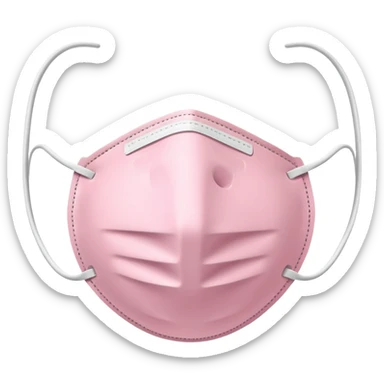 Pale pink surgical face mask isolated on white background, no human, no animal sticker