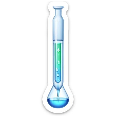 laboratory pipette with liquid drop sticker
