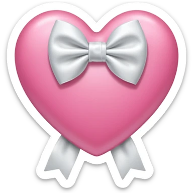 Pink heart with white bow  sticker